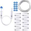 Hydraulic and Pneumatic Kit: 20 Plastic Syringes, 15 Ft Vinyl Tubing, and 10 Syringe Adapters for Science and Engineering Projects for Kids and Classrooms