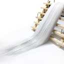 Cream White Mix Tinsel Pre stretched Braiding Hair 2 Packs Pre feathered Braid Hair Extensions 30 Inches Hair Braids