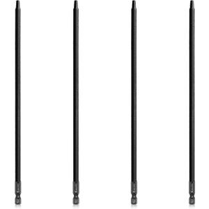 4PCS Robertson Square #2 Drive Bits, Premium S2 Alloy Steel 2 Square Drill Bits, Size SQ2, 1/4 Inch Hex Shank, 9 inch Long