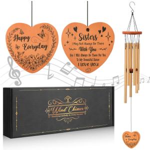 Gifts from Sisters, Birthday Gifts Wind Chime, Unique Windchimes for Chirstmas Wedding Graduation Thanksgiving Gift for Bestie, Sisters-in-Law Patio, Graden Decoration, Xmas