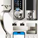 Veise VE07-H Fingerprint Smart Locks for Front Door with Handle Set, App Control, Keyless Entry Keypad Deadbolt, Digital Electronic Touchscreen, Easy Install, Auto Lock