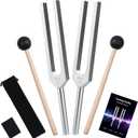 2 pcs 512Hz Tuning Forks Set, Aluminum Alloy, Includes Silicone Hammer and Storage Bag for Yoga,Meditation,Relaxation
