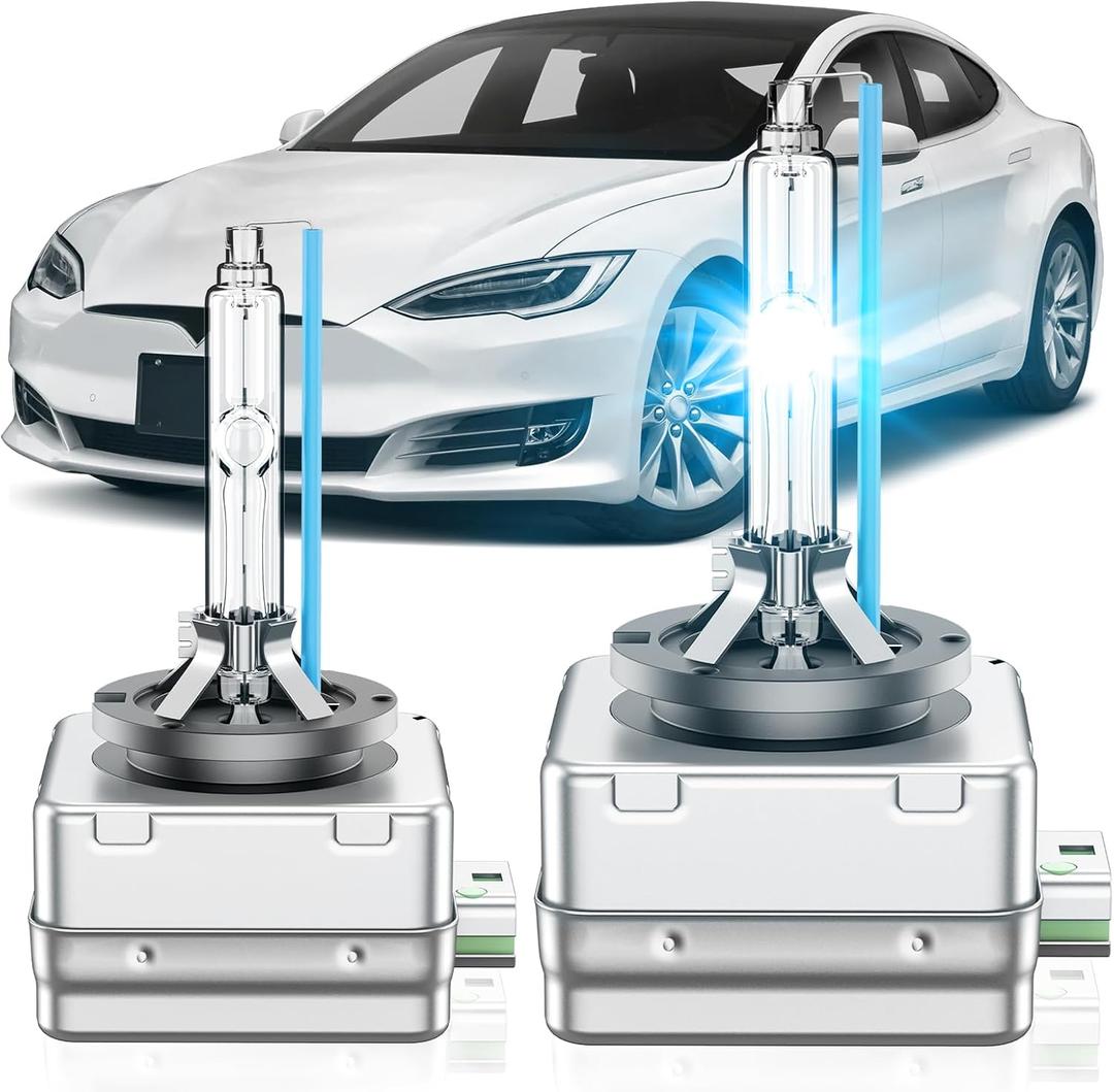 Fit for Tesla 2012-2016 Model S Maserati 2014-2020 Quattroporte 2017-2023 Levanti D3S HID Xenon Headlight Bulbs, High Low Beam Light Bulb, 8000K White Blue, Plug and Play, Pack of 2