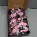 Pink Rose Bouquet Building Set for Girls & Boys - 12 Pack Botanical Collection Gift for Easter Basket Artificial Flowers Botanical Collection Centerpiece Retro Decor