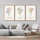 KYLESONLIE Christian Scripture Floral Framed Canvas Wall Art Set, Wildflower Bible Verse Posters Wall Decor, Religious Faith Art Paintings for Living Room Bedroom Dining Room Office Church 16"x24"x3