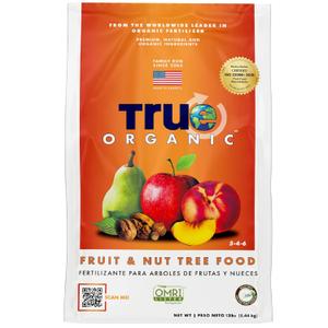 True Organic Fruit & Nut Food  Organic Fertilizer for Productive Tree Growth  Prevent Blossom End Rot  12lb Bag Covers 210 Sq. Ft.