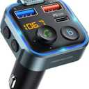 UNBREAKcable Bluetooth 5.3 FM Transmitter for Car, [PD 20W + QC 3.0] [Stronger Microphone & HiFi Bass Sound] Cigarette Lighter Radio Music Adapter Charger, Supports HandsFree Siri Google Assistant