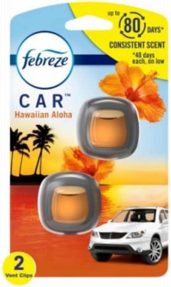 Febreze Procter & Gamble 182844 0.13 oz Car Hawaiian Aloha Car Vent Clip - Pack of 2