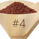 Mongdio #4 Cone Coffee Filters 8-12 Cups, Disposable Coffee Filters, Natural Unbleached Coffee Filters for Drip and Pour Over Coffee Maker - 200 Count