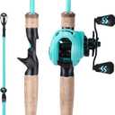 Sougayilang Fishing Rod and Reel Combo, 2-Piece M/MH Fishing Pole with Baitcasting Reel Set, Baitcaster Combo (5.9ft-2pcs-Fast)