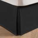 MIYE Pleated Waffle Weave Bed Skirt, Tailored Dust Ruffle 16 Inch Drop Easy Fit, Machine Washable (Black, King - 16" Drop)
