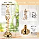 Sieral 12 Pcs Gold Wedding Centerpieces for Table Gold Crystal Flower Stand 19.3 Inch Tall Vase with Chandelier Metal Flower Holders for Wedding Bridal Shower Party Reception Dinner Tabletop Decor