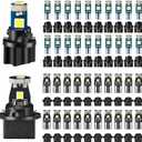 40 Pieces T5 T10 LED Bulbs Dash Lights with Twist Socket Instrument Dashboard LED Bulbs for Interior Car Lights Dashboard Instrument Panel Gauge Cluster Indicator Map Dome (White)