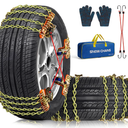 Snow Tire Chains for Car SUV Pickup Trucks, Universal Car Snow Chains, Snow Traction for Tires, Fit for Tire Width 195 205 215 220 225 235 240 245 255 265