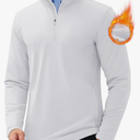 MAGCOMSEN Quarter Zip Pullover Men 1/4 Zip Golf Jacket Fleece Lined Water Resistant Sweatshirt 2 Zipper Pockets Winter