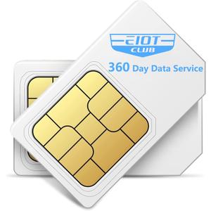 EIOTCLUB Data SIM Card for 360 Days - Compatible with USA Nationwide Networks for Unlocked Security Solar and Hunting Trail Game Cameras IoT Device (USA Coverage, Triple Cut 3-in-1)