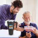 Sursip 40 oz Insulated Tumbler with Handle and Straw-Stainless Steel Vacuum Insulated Mug,Gifts for Women Men Him Her,Iced Tea or Coffee,Drinks Cold up to 24 Hours,Fit Car Holder(Black)