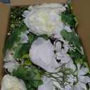 DearHouse 2Pack Artificial Peony Flower Garland - Silk Peony Garland with White Flowers for Wedding Party Table Decoration,6ft/Strand