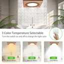 Bathroom Exhaust Fan with LED Light, Quiet Ventilation Bath Fan Combo for Ceiling,Vent Fans 374 CFM Adjustable Light 3000K/4000K/6500K for Laundry Shower Restroom Farmhouse