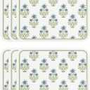 ISAENNE Rectangular Placemats Set of 6,Floral PVC Placemats, Waterproof and Heat-Resistant Place Mats,Decoration for Kitchen, Dining, Parties, Holiday,12"*17"
