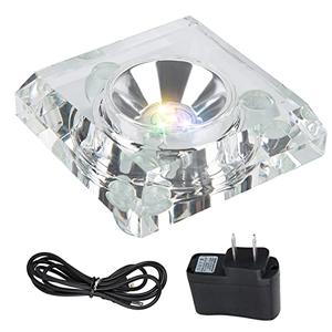 Aepiraza Crystal Led Light Base for 3D Display Lighted Up, 4 LED Bead 7 Colors Led Crystal Light Base Multi-Color Automatic Flashing Show Stand for 3D Glass Art Craft Shows (Square)