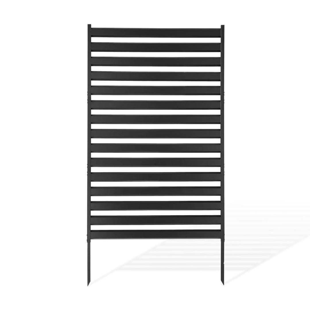 VEVOR Metal Privacy Screen, 38" W x 60" H Freestanding Modern Privacy Fence, Garden Divider Panel with Extended Ground Stakes & Panel Height Adjustable, Freestanding Outdoor Divider for Garden, Indoor (Black)