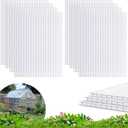 8 Pack 8' X 6' X 0.16'' Polycarbonate Greenhouse Panels, Waterproof UV Protected Clear Polycarbonate Sheets Twin-Wall Roof Panels, Corrugated Plastic Roofing Panels for Greenhouse Replacement