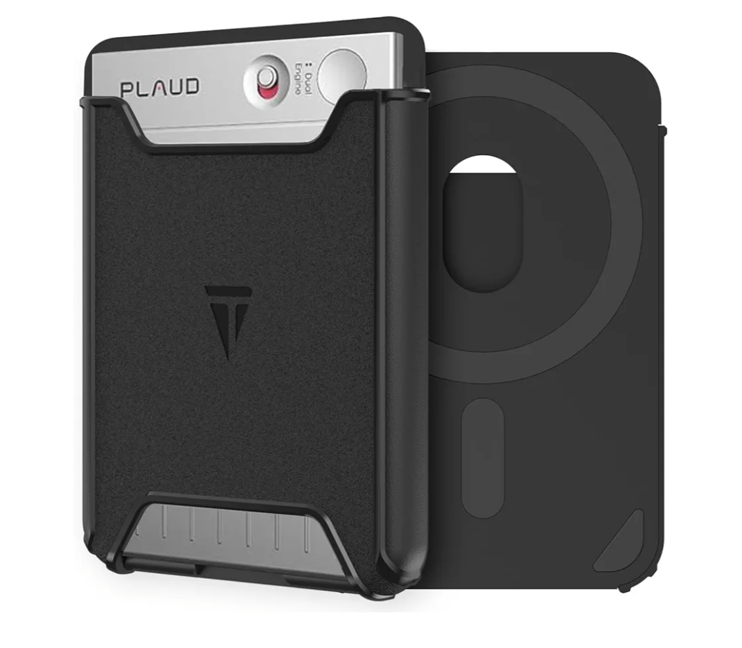 TUDIA Magnetic Holder for PLAUD Note and Plaud Note Pro AI Voice Recorder Case – Hard PC Slim Carrying Protective Cover with Strong Magnetic Attachment - Black