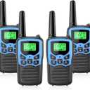 MOICO Walkie Talkies for Adults with 22 FRS Channels, LED Flashlight, VOX Scan LCD Display, Long Range Family Walkie Talkie Radios for Hiking Camping Trip (Dark Blue)