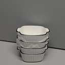 Maxdot 4 Pcs Ceramic Baking Dishes Porcelain Soup Bowls 5.75 Inches Ceramic Square Cereal Bowls with Handles for Kitchen Air Fryer Oven Microwave Safe Serving Wedding Party Gift