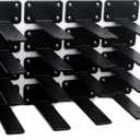 16 Pack - 6 inch Black Hidden L Shelf Bracket (1/5 Inch Thicked) Iron Floating Shelf Brackets Rustic Industrial Metal Brackets for Shelf Support