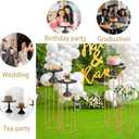3 Set Black Cake StandDisplay Plate Dessert Cupcake Pastry Candy for PartyElegant Round Cylinder Columns tables for Weddings Cake StandsBirthday Party