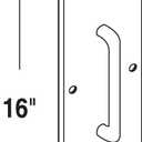 Prime-Line J 4578 Door Pull Plate with Handle, Polished Brass, 4 In. x 16 In. (Single Pack)
