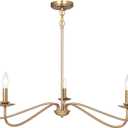 Modern Chandelier, 5 Lights Chandelier for Dining Room, Gold Chandelier Light Fixture Adjustable Height, Farmhouse Candle Chandeliers Light Fixture for Dining Room Entryway Foyer Kitchen Island