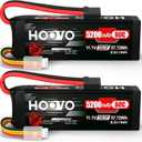 HOOVO 11.1V 3S LiPo Battery 5200mAh 60C with Tr Plug for RC Car RC Truck Airplane Helicopter Boat Car Racing RC Hobby (2 Packs)