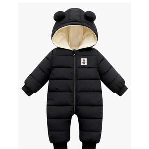 XMWEALTHY Baby Clothes Cute Infant Toddler Snowsuit Warm Newborn Boy Girl Winter Coats Hooded Zip Jumpsuit, Size 90