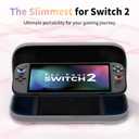 LXFEIFANTECH Slim Carrying Case Compatible with Nintendo Switch 2 2025, Hard Shell Travel Case with 12 Game Card Slots & Screen Protector Mat , Portable Hard Shell Storage Bag, Pink & Green