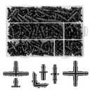 Unoutur 300 Pcs Barbed Connectors Drip Irrigation Fittings Kit, 1/4" Drip Irrigation Kit for Garden Flower Pot Greenhouse Lawn (Straight Barbs,Single Barbs,Tees,Elbows,End Plug,4-Way Coupling)