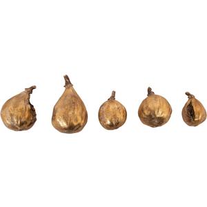Creative Co-Op Resin Figs with Gold Finish (Set of 5 Pieces)