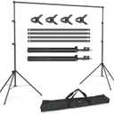 LINCO Lincostore Backdrop Support Stand Kit 10x6.5ft Adjustable Photography Studio Photo Background Support System with Carrying Bag for Green Screen Muslin, 4171 (10ft Wide 7ft high)