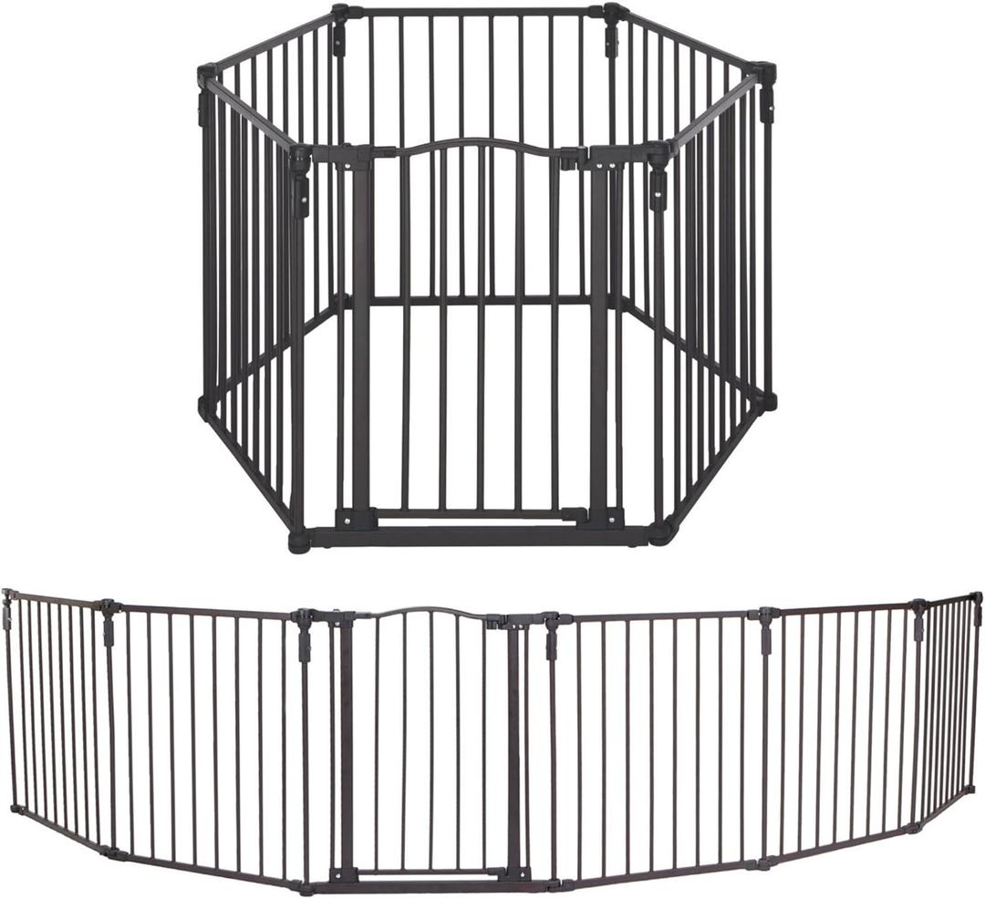 Toddleroo by North States - 3 In 1 Arched Dcor Metal Superyard Baby Play Yard: 6 Panel Playpen, Baby Gate, or Extra Wide Baby Fence - Encloses Up to 10 Square Feet - 30 Inches Tall - Matte Bronze
