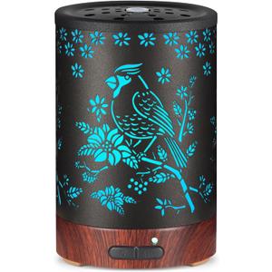 Essential Oil Diffuser- Aromatherapy Diffuser with7 Colors Light and Auto-Off for Women Metal Cool Mist Humidifier for Home and Office for Mom WomenCardinal (Red Bird)