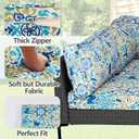 14Pcs Outdoor Cushion Covers Replacement Washable Waterproof UV w/Zipper for 6-Seaters Sofa Patio Slipcovers Set Seat and Back Covers Only (Morocco Dream, 25x25x3.15inch)