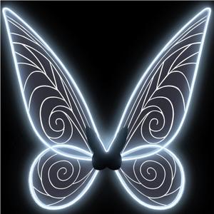 quescu Light up Fairy Wings for Adults,Electroluminescent Wire LED Butterfly Wings for Girls Women, Halloween Costume Dress Up (White)