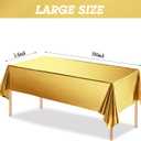 Tatuo 3 Pieces Foil Party Rectangular Table Covers Table Cloth 54 x 108 Inch Shiny Plastic Waterproof Tablecloth Party Desk Cover for Wedding Anniversary Engagement (Gold)