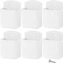 Remote Control Holder Wall Mount 6pcs,TV Remote Holder with Screws,Self Adhesive Pen Holder for Wall, Suitable for TV Remote Controls, Pens, Keys, Toothbrushes