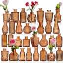 BIGIVACA Set of 30 Amber Glass Bud Vases in Bulk,Small Centerpieces Vases for Wedding Centerpieces,Mini Glass Vintage Vase Flower Vases for Table Decor