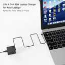 19V 4.74A 90W Charger Adapter Compatible with Asus K55D K55N K55VD K55VM F75A F75VD F75VB A55D A55DE A55DR A55VD X54C R704 R704A R704VB R704VC R704VD K75VJ N73SV X53E X53Z