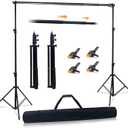 Photo Studio Backdrop Stand Support System,10'x10' Adjustable Backdrop Stand Kit with Backdrop Clip and Storage Tote for Portrait and Studio Photography