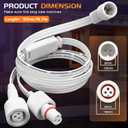 1.64FT Y-Splitter Permanent Outdoor Lights Extension Cable for GOVEE,Y-Shaped IP68 Waterproof Extension Cord with 3Pin Plug,Suitable with Govee H705A H705B H705C H706A H706B (1 MALE to 2 FEMALE)